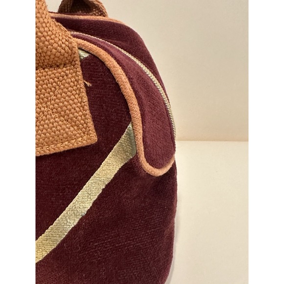 Velvet & Gold Heart Purse Victoria's Secret Y2K Maroon Small Handbag Zip Vintage - Picture 3 of 8